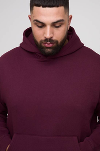 Sweat à capuche pour homme en coton 100% lourd, uni, coupe classique, avec logo personnalisé et tissu polaire - Product Image 6