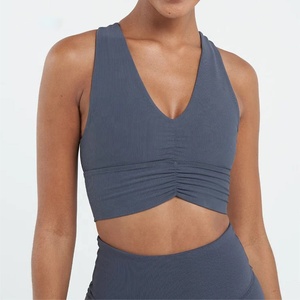 Seamless Yoga Back Sports <b>Bra</b> High Impact Shockproof Gathered Comfortable Breathable Workout Fitness Yoga Plus Size Sports <b>Bra</b> - Product Image 3
