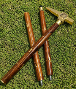 Bastón de Caminar Vikingo con Mango de Martillo de Guerra, Bastón de Madera Desmontable, Estilo Medieval, Cabeza de Metal, Bastón de Caballero, Histórico - Product Image 1
