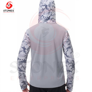 เสื้อฮู้ดดี้ลายพรางสำหรับผู้ชาย ป้องกันรังสียูวี UPF 50+ แห้งเร็ว ระบายอากาศได้ดี เหมาะสำหรับกิจกรรมกลางแจ้ง พร้อมหน้ากากปิดจมูก - Product Image 3