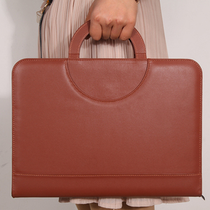 Bolso portafolios de cuero, bolso con compartimento para zapatos, bolso de viaje con cierre de cremallera, bolso portafolios negro, bolso de viaje para portátil - Product Image 1