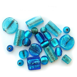 Mezcla de Cuentas de Vidrio Plateadas de Color Turquesa de Primera Calidad para la Elaboración de Joyería, Disponible a un Precio Razonable - Product Image 1