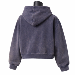 Glory Custom Washed <b>Fleece</b> Zip Up Hoodie Heavyweight Cotton Distressed Graphic Streetwear Oversized Men Winter <b>Jacket</b> For Unisex - Product Image 2