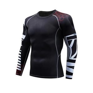 Conjuntos de Uniformes de Rashguard Personalizados de Alto Rendimiento para MMA y BJJ, Ropa de Compresión Elástica de Secado Rápido y Transpirable con Logotipo Frontal, Spandex/Nylon - Product Image 5