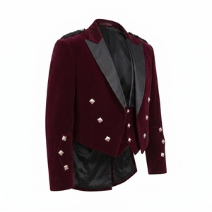 Scottish Custom Prince Charlie <b>Jacket</b> Waistcoat for <b>Men</b> <b>Velvet</b> Made <b>Jackets</b> - Product Image 3