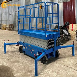 500kg 9m Electric Scissor Lift 220V <b>Towable</b> Aerial Work Platform with Q345 Steel and Overload Protection for 11m Reach - Product Image 2
