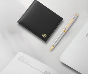 Cross Classic Century Ballpoint Pen & Premium Brown Leather Card Holder Gift Set for Unisex – Premium, Corporate Personal Gift - Product Image 1