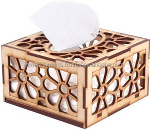 Polished wood napkin box with brass inlay accents great <b>for</b> traditional themed interiors and home temples - Product Image 3