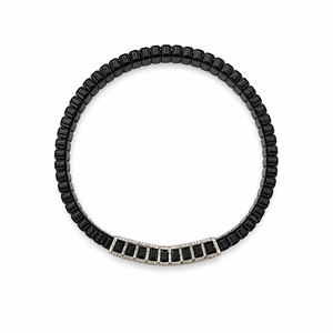 Shiv Letter <b>Charm</b> <b>Bracelet</b> Black Link <b>Silver</b> Plated Crystal Rhinestone Unisex Hiphop Style Fashion Jewelry - Product Image 3