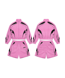 2026 Unisex Sporty Tracksuit 2 Piece Zipper Jacket Shorts Breathable Polyester/Nylon Regular Fit Stand Collar Tracksuik - Product Image 4