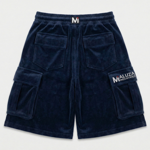 Shorts Cargo Unisex de Terciopelo con Estrella de Diamantes de Imitación, Ropa Urbana de Lujo, Moda de Verano, Secado Rápido, Ecológicos, Maluza Industries - Product Image 3