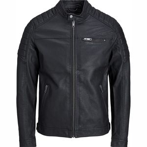 Veste en cuir véritable originale pour homme, veste en cuir d'agneau classique, veste de motard à la mode, veste imperméable - Product Image 3