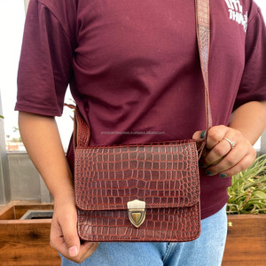 Top Manufacturer Ladies Crocodile Pattern Genuine Leather Shoulder Bag Full Grain Leather Crossbody Bags Luxury Design - Product Image 4