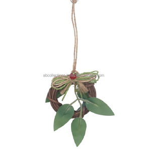 Adorno colgante de yute de Navidad de estilo bohemio respetuoso con el medio ambiente hecho a mano material natural personalizable fábrica al por mayor - Product Image 3