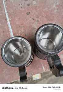 Mug en bois écologique décoratif avec motif floral sculpté à la main, finition polie, pour boissons chaudes et froides - Product Image 4