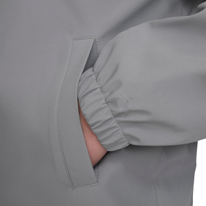 Men's Gray Windproof <b>Coach</b> Jacket With Zipper Closure Turn-down Collar Casual Outerwear Autumn Wear - Product Image 6