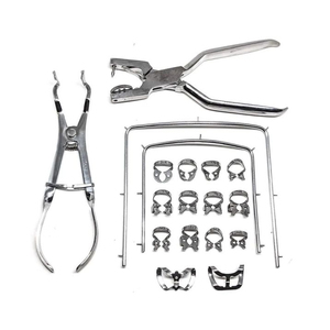 Kit de barrage dentaire professionnel en caoutchouc, ensemble de pinces à barrage en acier inoxydable avec forceps, instruments à prix abordable - Product Image 2