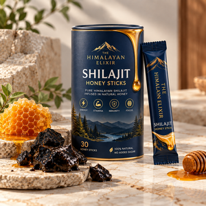 Palitos de Miel con Shilajit del Himalaya, Suplemento Herbal con Ácido Fúlvico, Energía Natural, Refuerzo Inmunológico, Marca Privada - Product Image 1
