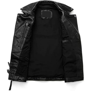 Chaleco de Cuero Genuino Marrón Vintage Personalizado para Hombre, Chaleco de Motociclista, Cremallera Asimétrica, Estilo Punk, Fabricante OEM - Product Image 3