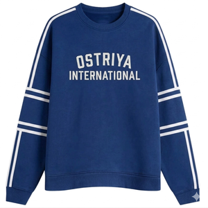 Ostriya Intl 2026 Women Streetwear Turtleneck Lightweight Fleece 100% Cotton Embroidered <b>Drop</b>-shoulder Sweatshirt Loose Fit 180g - Product Image 4