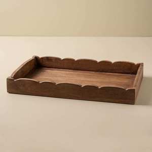 Plateau de service rectangulaire en bois fait main, décoration moderne pour la maison, artisanat de table - Product Image 2