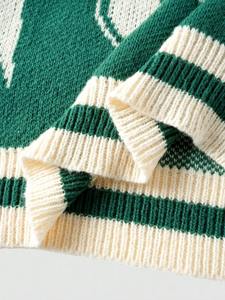 Suéteres de Punto Personalizados OEM ODM con Logotipo Jacquard en la Parte Delantera, 100% Algodón, Holgados, Casuales, para Hombre, Transpirables, Antiarrugas, de Secado Rápido, 400g - Product Image 6