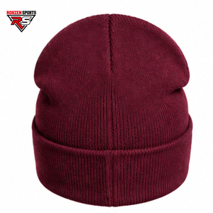 Gorro de Punto Acanalado Premium – Gorro de Invierno con Puño Color Borgoña 100% Acrílico Unisex Cálido y Elástico para Hombre y Mujer - Product Image 4