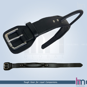 Premium Genuine Leather Heavy Duty Tactical K9 Dog Collar Rolled Leather Control Handle for <b>Large</b> Breed Dogs - Product Image 5