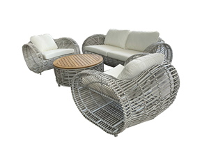 Contemporary Outdoor Rattan <b>Sofa</b> <b>Set</b> with Waterproof Cushions for Garden Patio, Deck and Poolside Use, Stylish Outdoor Furniture - Product Image 2