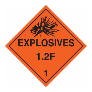 Panneau de signalisation de sécurité Brady Explosives 12F 1, haute visibilité, résistant aux intempéries, en acier, pour zones dangereuses intérieures/extérieures - Product Image 1