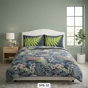 Parure de draps de luxe moderne bleu ciel 7D en microfibre 125 GSM, tissu écologique, 300 fils au pouce carré, toutes saisons - Product Image 4