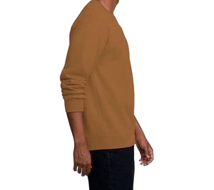 Sweat-shirt décontracté à col rond pour homme, en tricot uni à manches longues, à porter en automne, en molleton brun, respirant, en polyester - Product Image 2