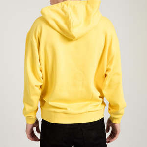 Sudadera con capucha de color amarillo claro de alta calidad para invierno, de manga larga, 100% algodón, para hombre. - Product Image 2
