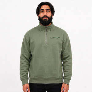 Sweat-shirt molletonné personnalisé à col zippé, épais, pour l'hiver, impression numérique, lot de 2 pièces, commande en gros pour les détaillants de vêtements aux États-Unis - Product Image 4
