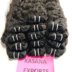 Cheveux indiens naturels bruts de couleur pour femmes noires machine double trame vague profonde fabricants en gros tissage extensions de cheveux humains - Product Image 2