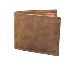 <b>Men's</b> Genuine Leather Vintage Fold Wallet Handmade Short Style Daily Use Fold Coin <b>Pouch</b> Short Win Button <b>for</b> Boys' Travel - Product Image 1