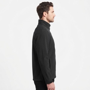 Chaqueta Softshell Negra para Hombre, Cierre Completo, Cuello Alto, Resistente al Viento, Informal, Corte Regular, Exterior de Poliéster, para Otoño - Product Image 4