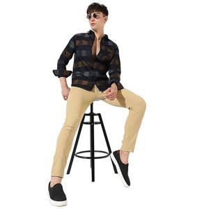 Camisetas de algodón estilo polo ajustadas para hombre, franela de manga larga con cuello de botón multicolor, nuevo diseño, patrón de impresión para - Product Image 4