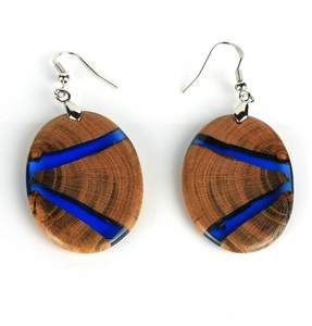 Boucles d'oreilles en bois de qualité supérieure pour femmes, style bohème, bijoux fantaisie, créoles tendance pour fêtes, mariages, cadeaux pour femme - Product Image 5