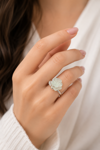 <b>Moon</b> <b>Stone</b> <b>Ring</b> in 92.5 Sterling Silver KLSR-12193 - Product Image 5