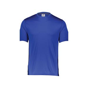 T-shirt décontracté pour homme en polyester 180g, bleu roi, col rond, manches courtes, coupe classique, uni, séchage rapide, anti-plis, respirant, avec logo - Product Image 4
