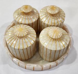 กระปุกเรซิ่นทำมือสำหรับจัดเก็บในครัว สำนักงาน เครื่องประดับ ขนม เครื่องสำอาง และของตกแต่งบ้าน - Product Image 1