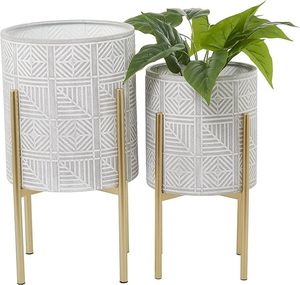 Macetero Decorativo de Metal con Soporte, Artículos para el Hogar y Jardín, Macetero de Hierro para Piso, de Linea Exports - Product Image 1