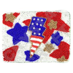 USA bolt Seed Beaded Coin Pouch Wallet Bel accessoire à la mode avec des caractéristiques d'accessoires à la mode - Product Image 1
