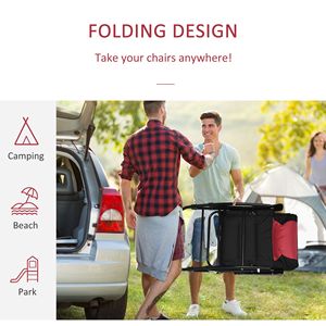 2-Piece Bistro Style Outdoor Patio Furniture Set Red Folding <b>Padded</b> Rocking <b>Chairs</b> for Camping Balcony or Porch - Product Image 4