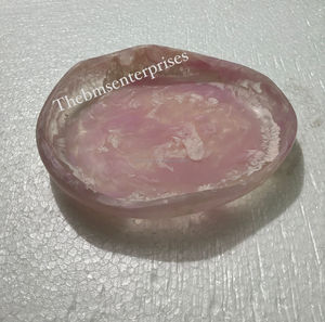 Bol ovale unique de couleur pêche entièrement personnalisé en résine mate avec des bords festonnés, écologique, pour les fêtes, la soupe, la salade, les animaux domestiques - Product Image 5