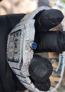 Reloj de Lujo para Hombre con Movimiento Automático, Cristal Cuadrado de Moissanita VVS, Acero Inoxidable, Esfera Analógica, Joyería Hip Hop - Product Image 3