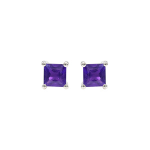 Handmade 925 <b>Sterling</b> <b>Silver</b> Amethyst <b>Studs</b> Push Back Earrings 0.77CTW Prong Set Gemstone Earrings for Women Fashion Jewelry Lot - Product Image 1