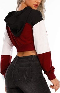 Top Selling Fabric Fashionable High Neck Quality Women <b>Crop</b> Top Hoodies Smooth <b>Zip</b>-<b>up</b> Highly Demanded anti-shrink Women Hoodies - Product Image 6