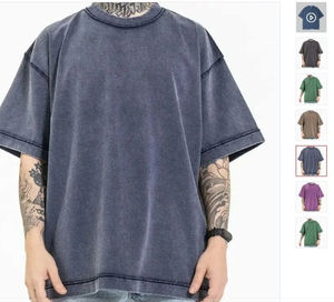 Camisetas Personalizadas para Hombre, Talla Grande, Verano, 100% Algodón, Lavado Ácido, Ropa Casual Urbana, Camisetas Básicas Masculinas - Product Image 5